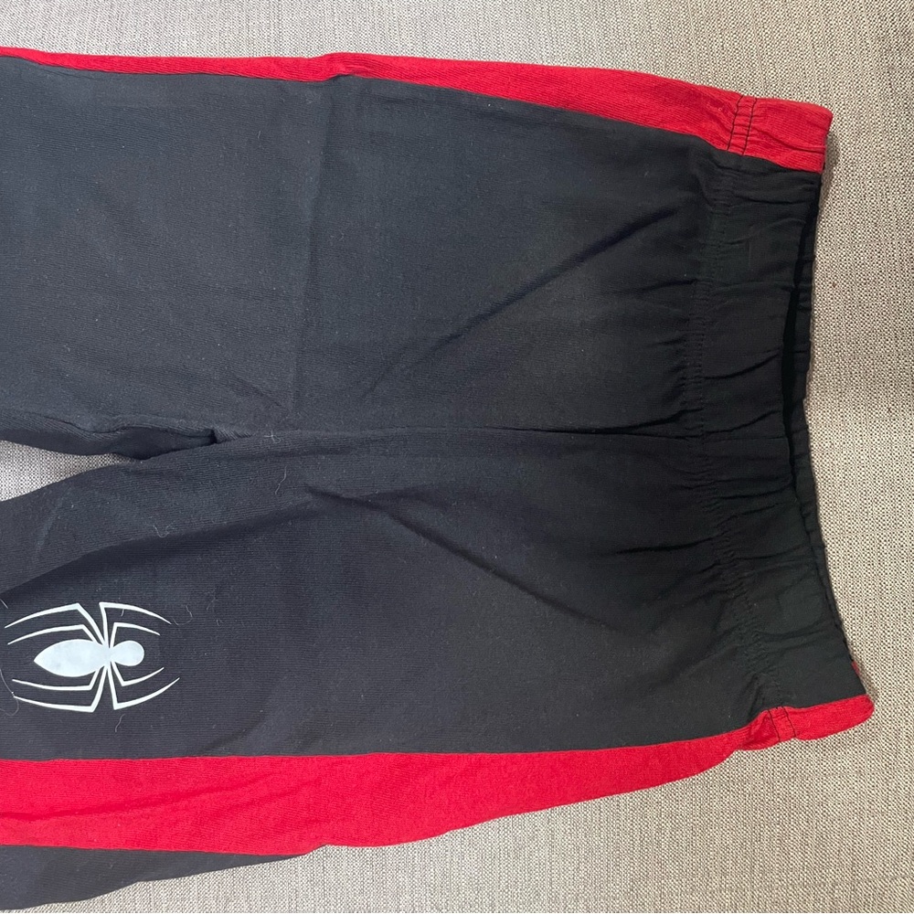 Kids Black and Red Spider Logo Pants